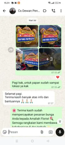 Testimonial Papan Bunga Pernikahan bogor
